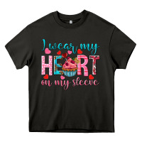 Asphalt I wear my heart on my sleeve Valentine's Day Heavy Core Tee - HowdyJamesFarm