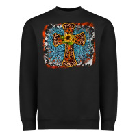 Black western cross Heavyweight Sweatshirt - JahusDesignShop