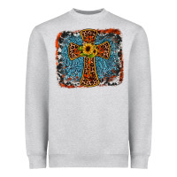 Heather Grey western cross Heavyweight Sweatshirt - JahusDesignShop