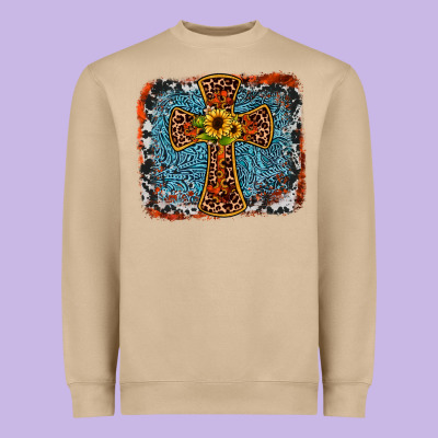 Western Cross Heavyweight Sweatshirt Designed By Jahusdesignshop