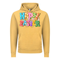 Vintage Mustard Happy Easter Vintage Hoodie - CowhideDigitalArt