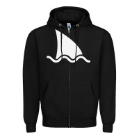 Black shark fin Zipper Hoodie - DesigneFamous