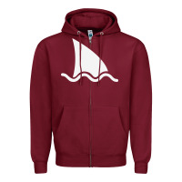 Burgundy shark fin Zipper Hoodie - DesigneFamous