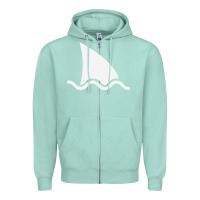 Seafoam shark fin Zipper Hoodie - DesigneFamous