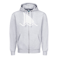 Heather Grey shark fin Zipper Hoodie - DesigneFamous