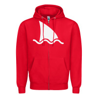 Red shark fin Zipper Hoodie - DesigneFamous