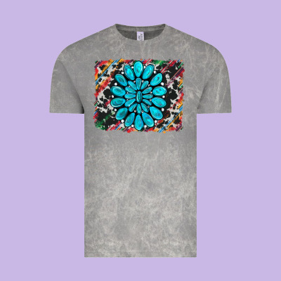 Cowhide And Serape Gemstone Background Vintage Tee Designed By Ranaportraitstore