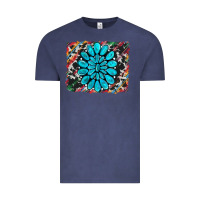 Vintage Denim cowhide and serape gemstone background Vintage Tee - RanaPortraitStore