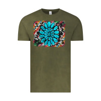 Vintage Olive cowhide and serape gemstone background Vintage Tee - RanaPortraitStore