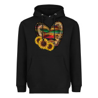 Black Sunflower Fall Heart Heavyweight Hoodie - RanaPortraitStore