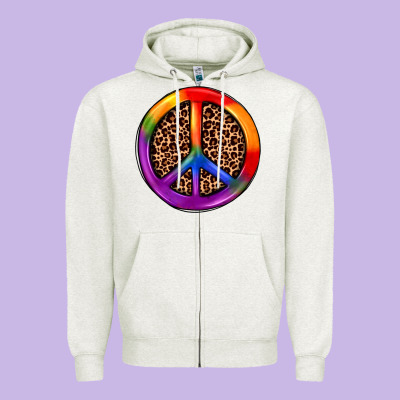 Peace Sign Pride Zipper Hoodie Designed By Jahusdesignshop