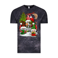 Cloud Black christmas gnome truck Vintage Tee - BundleAndBundleShop