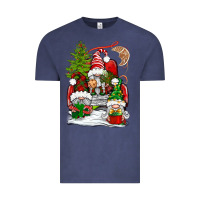 Vintage Denim christmas gnome truck Vintage Tee - BundleAndBundleShop