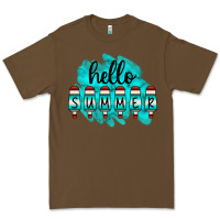 Cacao Hello Summer Serape Turquoise Premium Tee - CowCowDesign
