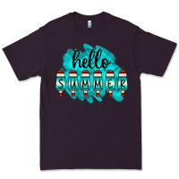 Plum Hello Summer Serape Turquoise Premium Tee - CowCowDesign