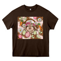 Chocolate Brown Easter Bunny tumbler Easter Day Heavy Core Tee - HowdyJamesFarm