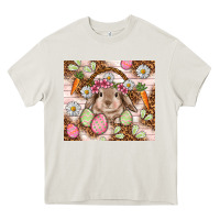 Cream Easter Bunny tumbler Easter Day Heavy Core Tee - HowdyJamesFarm