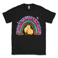 Black easter flowers and butterfly with chicks rainbow Classic Tee - Artiststas