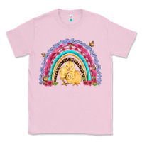 Bubblegum Pink easter flowers and butterfly with chicks rainbow Classic Tee - Artiststas