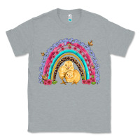 Heather Grey easter flowers and butterfly with chicks rainbow Classic Tee - Artiststas