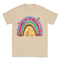 Mushroom easter flowers and butterfly with chicks rainbow Classic Tee - Artiststas
