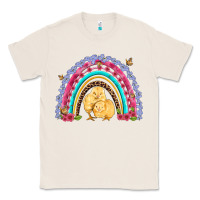 Natural easter flowers and butterfly with chicks rainbow Classic Tee - Artiststas