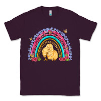 Plum easter flowers and butterfly with chicks rainbow Classic Tee - Artiststas