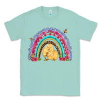 Easter Flowers And Butterfly With Chicks Rainbow Classic Tee | Teevron