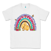 White easter flowers and butterfly with chicks rainbow Classic Tee - Artiststas
