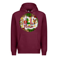 Burgundy Christmas Jolly Nurse Premium Hoodie - Artiststas