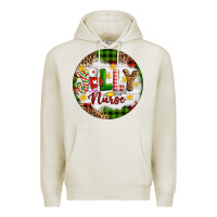 Oatmeal Heather Christmas Jolly Nurse Premium Hoodie - Artiststas