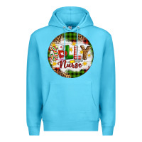Ocean Blue Christmas Jolly Nurse Premium Hoodie - Artiststas