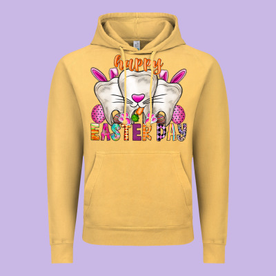 Happy Easter Vintage Hoodie Designed By Cowhidedigitalart