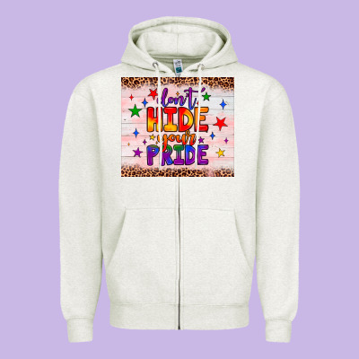 Don't Hide Your Pride Tumbler Zipper Hoodie Designed By Jahusdesignshop