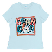 Baby Blue 4th of July grandma with lightning bolt Ladies Tee - FaDigitalArtStudio