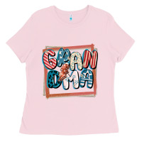 Bubblegum Pink 4th of July grandma with lightning bolt Ladies Tee - FaDigitalArtStudio