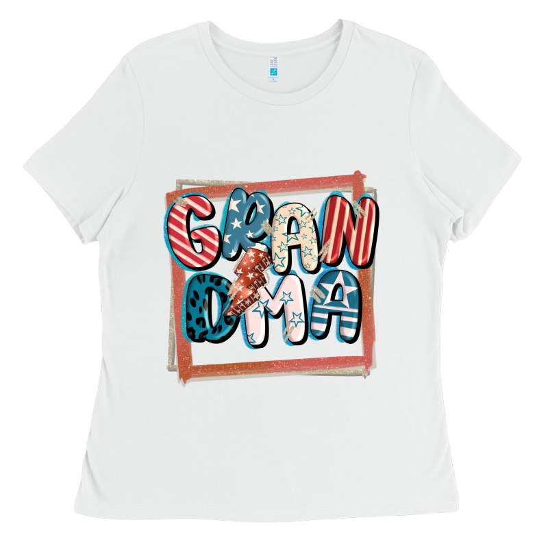 4th Of July Grandma With Lightning Bolt Ladies Tee by FaDigitalArtStudio | Teevron
