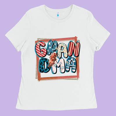 4th Of July Grandma With Lightning Bolt Ladies Tee Designed By Fadigitalartstudio