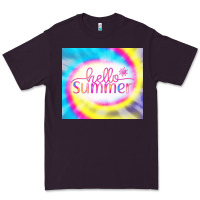 Plum Hello Summer Tie Dye Tumbler Premium Tee - CowCowDesign