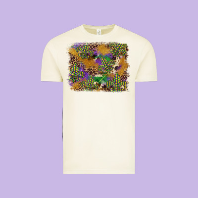 Mardi Gras Plaid Purple Glitter Cowhide  Leopard Vintage Tee Designed By Fadigitalartstudio