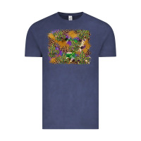 Vintage Denim mardi gras plaid purple glitter cowhide  leopard Vintage Tee - FaDigitalArtStudio