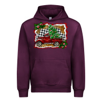 Mauve Wine Christmas Truck With Christmas Tree Urban Hoodie - RanaPortraitStore