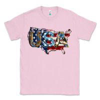 Bubblegum Pink usa american flag background Classic Tee - Jasminsmagicworld