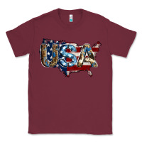 Burgundy usa american flag background Classic Tee - Jasminsmagicworld