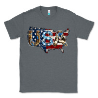 Charcoal Heather usa american flag background Classic Tee - Jasminsmagicworld
