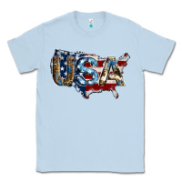 Dusty Blue usa american flag background Classic Tee - Jasminsmagicworld