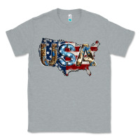 Heather Grey usa american flag background Classic Tee - Jasminsmagicworld