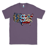 Lavender usa american flag background Classic Tee - Jasminsmagicworld