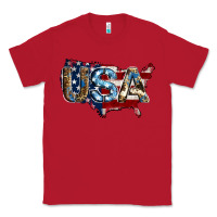 Red usa american flag background Classic Tee - Jasminsmagicworld