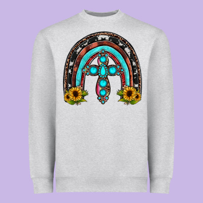 Cross Rainbow Heavyweight Sweatshirt Designed By Jahusdesignshop